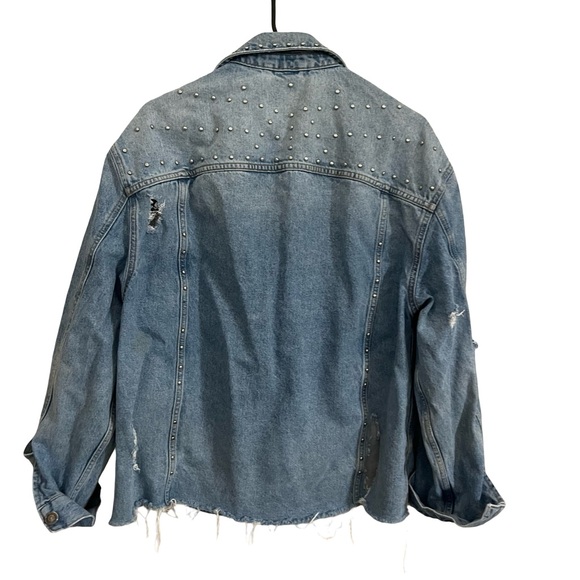 Free People Blue Studded Denim Jacket - Picture 12 of 13